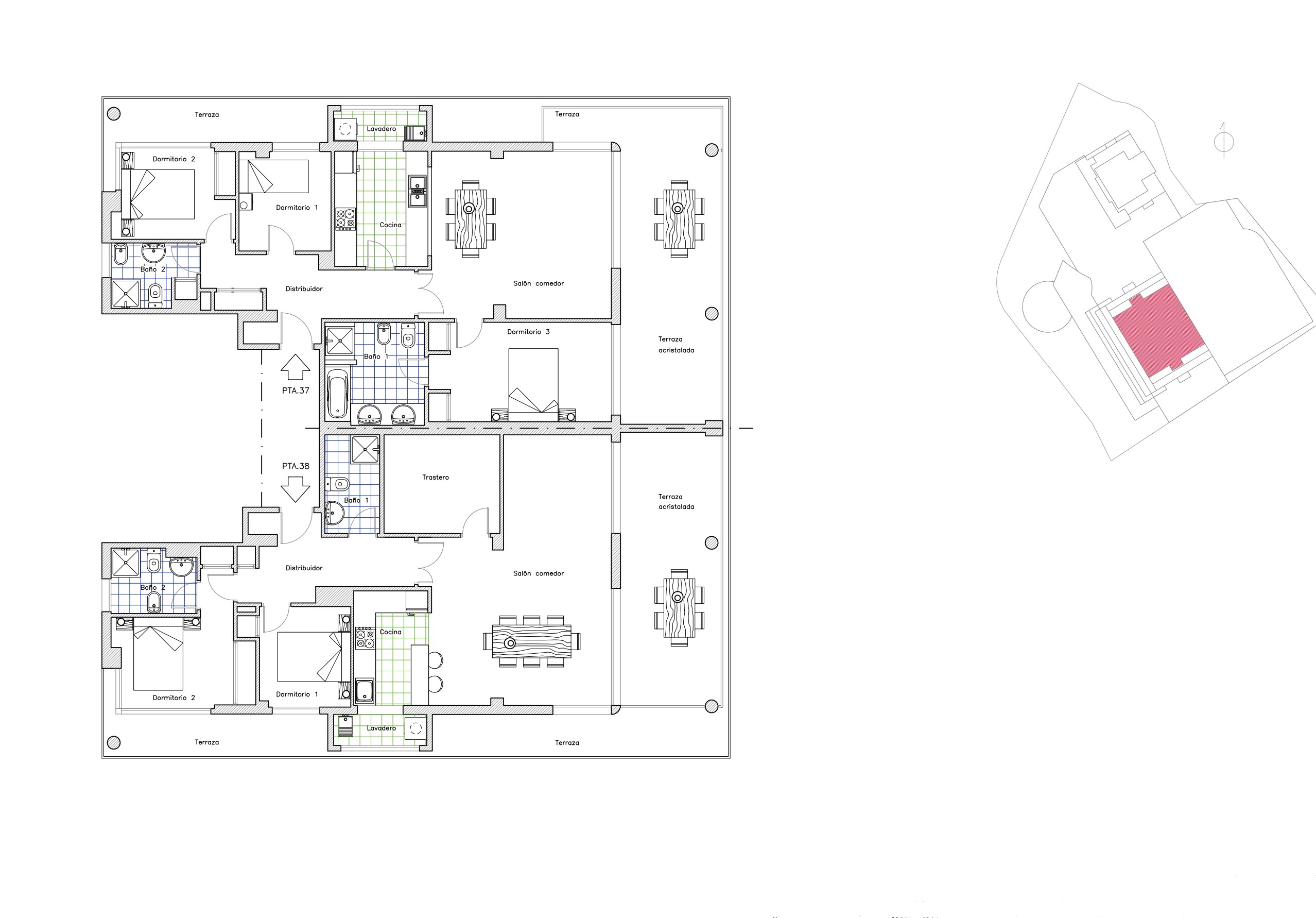 C4XY45657CAL Twee aangrenzende eerstelijns penthouses met panoramisch zeezicht en mogelijkheid tot unificatie te koop in Calpe