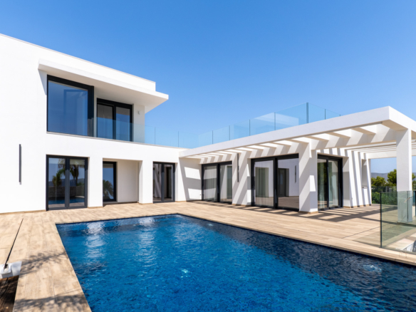 8343MOR Moderne nieuwbouwvilla  met zeezicht te koop in Moraira